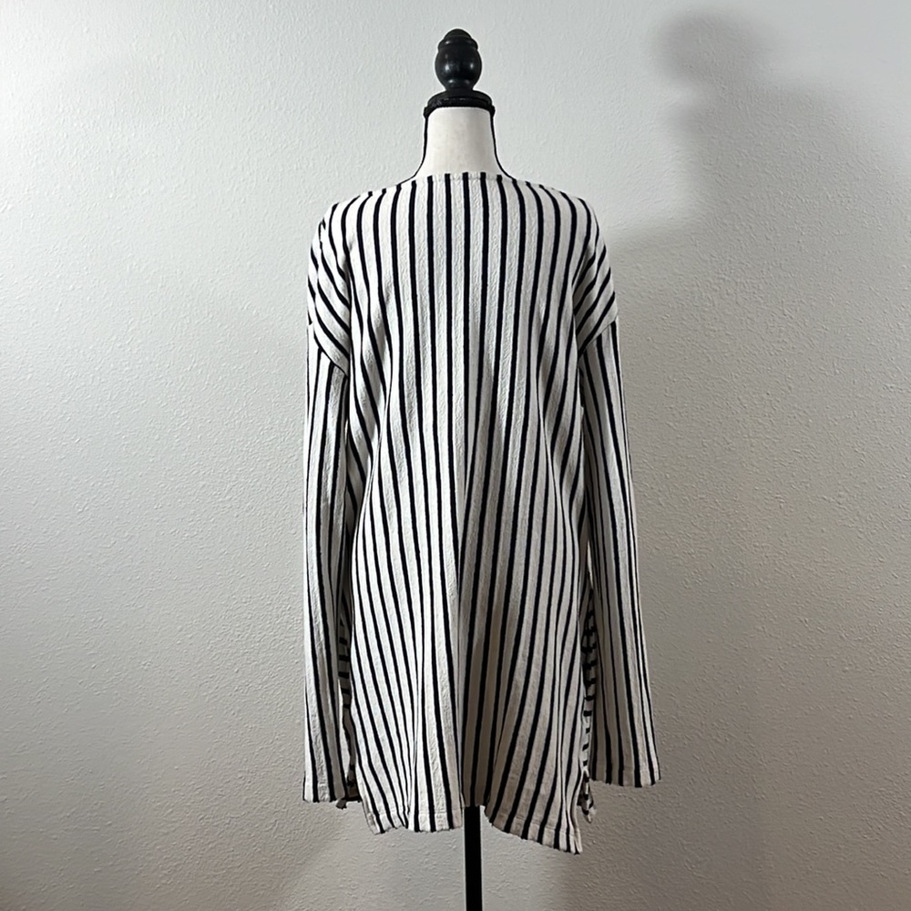 Free People Intimacy Come On Over Striped Tunic Sleep Shirt dress pockets Small - Picture 4 of 8